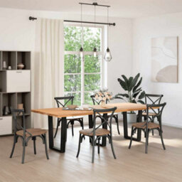 Berkfield Dining Table Legs V-Shape 3 Pcs Black 70X(72-73.3) Cm Steel - thumbnail 2