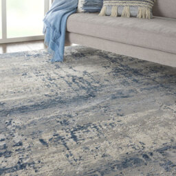 Ivory Blue Rug, Stain-Resistant Rug With 10mm Thickness, Luxurious Modern Rug For Bedroom, & Dining Room-282Cm X 389Cm - thumbnail 3