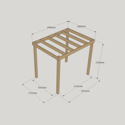 Rutland County Garden Furniture Box Pergola - Wood - L180 X W240 X H270 Cm - Rustic Brown - thumbnail 4