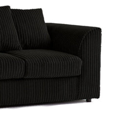 Furnishings For Less UK Luxor Jumbo Cord Black 3 + 2 Fabric Sofa Suite - thumbnail 7