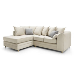 Abakus Direct Chicago Velvet Left Facing Corner Sofa In Cream - thumbnail 2