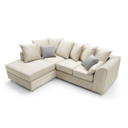 Abakus Direct Chicago Velvet Left Facing Corner Sofa In Cream - thumbnail 3
