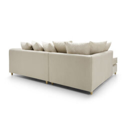 Abakus Direct Chicago Velvet Left Facing Corner Sofa In Cream - thumbnail 6