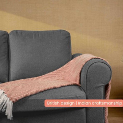 Anna Michelle Designs Chevron Rose Handwoven Throw Recycled Plastic Bottles - image 1