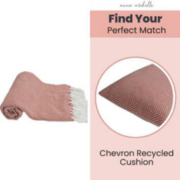 Anna Michelle Designs Chevron Rose Handwoven Throw Recycled Plastic Bottles - thumbnail 4