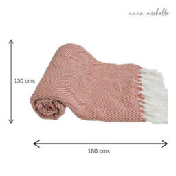 Anna Michelle Designs Chevron Rose Handwoven Throw Recycled Plastic Bottles - thumbnail 3