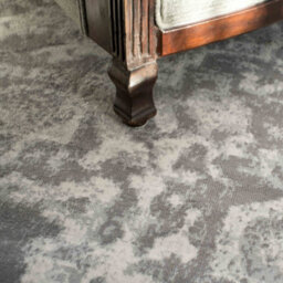 Loomed Silver Grey Traditional Medallion Bordered Round Circlular Rug 120Cm Diameter - thumbnail 3