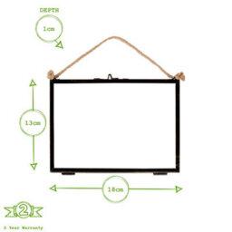 "Nicola Spring Hanging Metal Photo Frame - 7"" X 5"" - Black - Picture Frame Wall Mounted Frame With Rope" - thumbnail 3