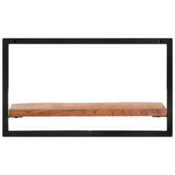 Berkfield Wall Shelves 2 Pcs 60X25X35 Cm Solid Wood Acacia And Steel - thumbnail 3