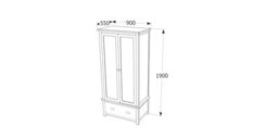 Core Products Wardrobe 2 Door, 1 Drawer, Rich Dark Brown Lacquer Finish, Boston Range H190.0Cm X W90.0Cm X D55.0Cm - thumbnail 6
