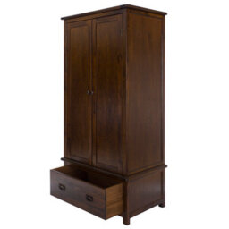 Core Products Wardrobe 2 Door, 1 Drawer, Rich Dark Brown Lacquer Finish, Boston Range H190.0Cm X W90.0Cm X D55.0Cm - thumbnail 4