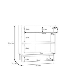 Furniture To Go Wensley 2 Door 1 Drawer Console In Light Grey And Oak - thumbnail 7