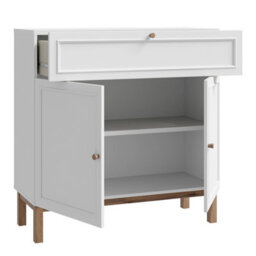 Furniture To Go Wensley 2 Door 1 Drawer Console In Light Grey And Oak - thumbnail 3