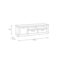 Furniture To Go Wensley 2 Door 1 Drawer Console In Light Grey And Oak - thumbnail 8