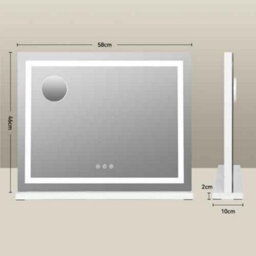 White Rectangular Freestanding Illuminated Hollywood Cosmetic Mirror (H)46Cm (W)58Cm - thumbnail 2