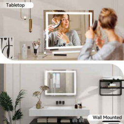White Rectangular Freestanding Illuminated Hollywood Cosmetic Mirror (H)46Cm (W)58Cm - thumbnail 5