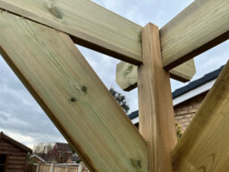 "NLC(DRIFFIELD)LIMITED Nlc Wooden Lean-To Pergola 2.4M X 2.8M (7'10"" X 9'2"") With Tanalised Timber" - thumbnail 3