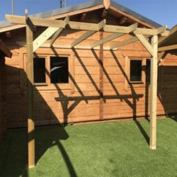 "NLC(DRIFFIELD)LIMITED Nlc Wooden Lean-To Pergola 2.4M X 2.8M (7'10"" X 9'2"") With Tanalised Timber" - thumbnail 5
