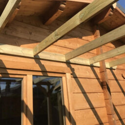 "NLC(DRIFFIELD)LIMITED Nlc Wooden Lean-To Pergola 2.4M X 2.8M (7'10"" X 9'2"") With Tanalised Timber" - thumbnail 8