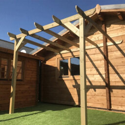 "NLC(DRIFFIELD)LIMITED Nlc Wooden Lean-To Pergola 2.4M X 2.8M (7'10"" X 9'2"") With Tanalised Timber" - thumbnail 9