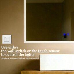 Maerts-E Illuminated Led Bathroom Wall Mirror With Dimmable 3 Lights,demister 1200X700mm Touch Switch - thumbnail 4