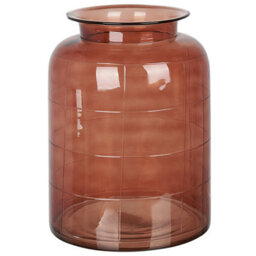 Beliani Flower Vase Vindaloo Glass 35 Cm Golden Brown