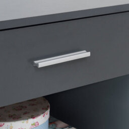 Timber Art Design Bedside Cabinet Bedroom Furniture Nightstand Table 1 Drawer Dark Grey - thumbnail 3