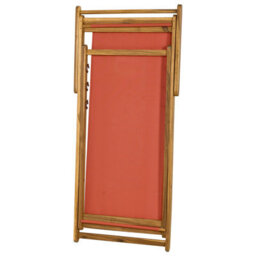 Beliani Folding Deck Chair Anzio Acacia Wood Red - thumbnail 7