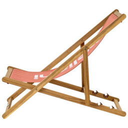 Beliani Folding Deck Chair Anzio Acacia Wood Red - thumbnail 6
