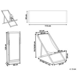 Beliani Folding Deck Chair Anzio Acacia Wood Red - thumbnail 3