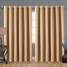 Bedlooms Beige Blackout Curtains Living Room Bedroom Thermal Insulated Curtain (Pair) 90 X 90 Inches With Tie Backs Two - thumbnail 9