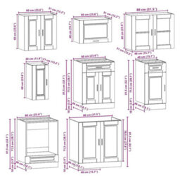 Berkfield 8 Piece Kitchen Cabinet Set Porto Smoked Oak Engineered Wood - thumbnail 8