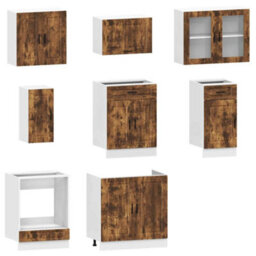 Berkfield 8 Piece Kitchen Cabinet Set Porto Smoked Oak Engineered Wood - thumbnail 4