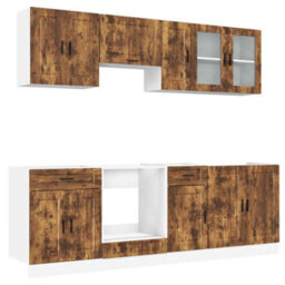 Berkfield 8 Piece Kitchen Cabinet Set Porto Smoked Oak Engineered Wood - thumbnail 2