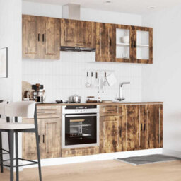 Berkfield 8 Piece Kitchen Cabinet Set Porto Smoked Oak Engineered Wood - thumbnail 3