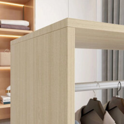 Mobile Open Wardrobe Clothes Rail Storage Shelves Bedroom Natural - thumbnail 5
