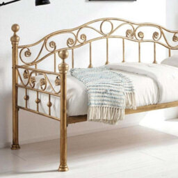 OAT Home Mayfair Antique Brass Effect Metal Victorian French Single Day Bed Frame - thumbnail 5