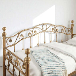 OAT Home Mayfair Antique Brass Effect Metal Victorian French Single Day Bed Frame - thumbnail 3