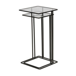 Buttercup Farm Salzburg Side Tables (Set Of 2) - Iron/glass - L31 X W31 X H61 Cm - Dark Bronze - thumbnail 3