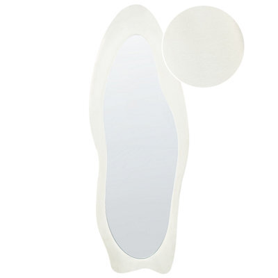 Beliani Wall Mirror Reigny 57 Cm 160 Cm Velvet White - image 1