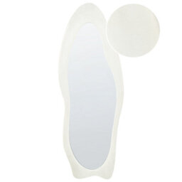 Beliani Wall Mirror Reigny 57 Cm 160 Cm Velvet White