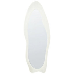 Beliani Wall Mirror Reigny 57 Cm 160 Cm Velvet White - thumbnail 4