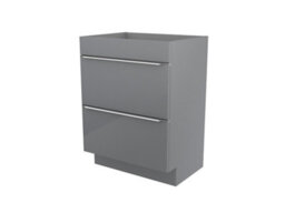 GoodHome Imandra Gloss Grey Freestanding Bathroom Cabinet (H) 820mm (W) 600mm - thumbnail 1