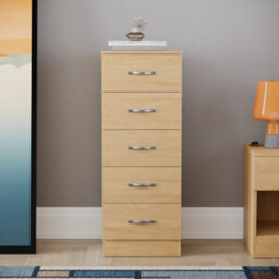 Lassic Vida Designs Riano Pine 5 Drawer Narrow Chest (H)900mm (W)345mm (D)360mm - thumbnail 3
