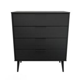 Hong Kong Ready Assembled Matt Black No Effect 4 Drawer Wide Chest (H)885mm (W)765mm (D)415mm - thumbnail 6