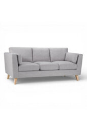 Loft Home Aria Classic Light Grey 3 Seater Fabric Sofa - thumbnail 2