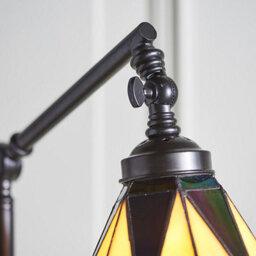 Luminosa Lighting Luminosa Dark Star 1 Light Task Floor Lamp Satin Black With Glass Inserts, Tiffany Style, E14 - thumbnail 4