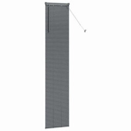 Berkfield Window Blind With Curtains Manual Dark Grey Aluminium - thumbnail 5