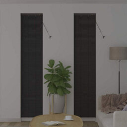 Berkfield Window Blind With Curtains Manual Dark Grey Aluminium - thumbnail 3