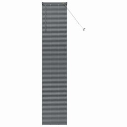 Berkfield Window Blind With Curtains Manual Dark Grey Aluminium - thumbnail 2